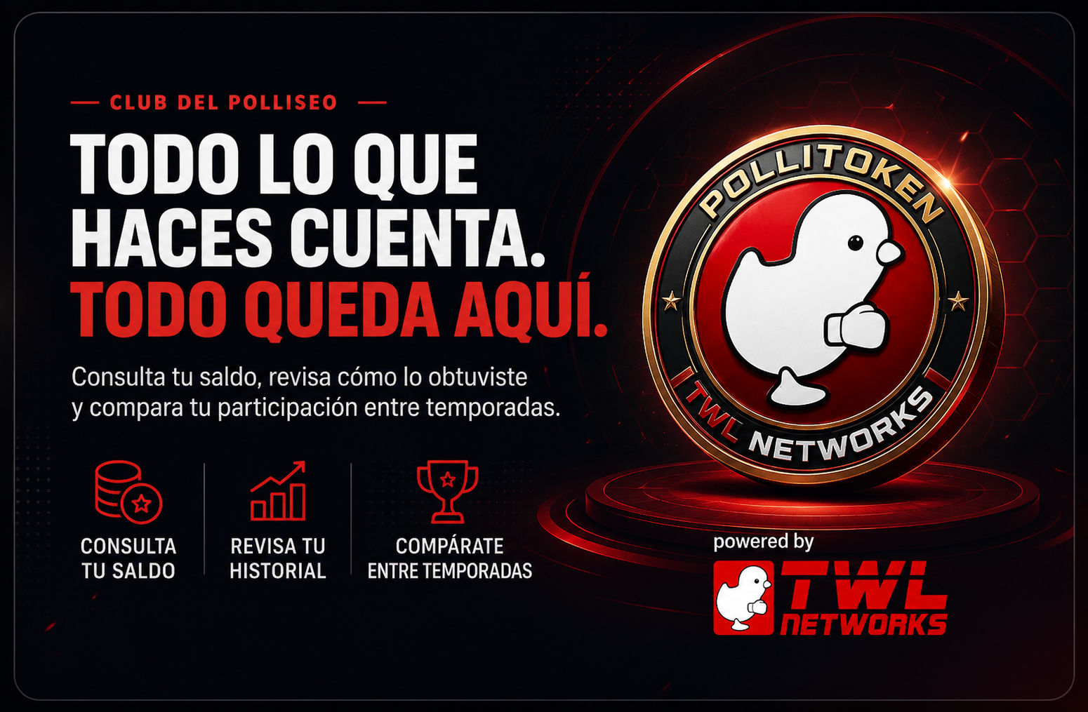 Club del Polliseo: consulta tu saldo, revisa tu historial y compara tu participación entre temporadas.